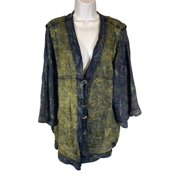 Kusnadi Indian boho jacket button up lagenlook art to wear women’s one size - Picture 1 of 10